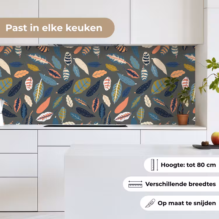 Patroon - Blaadjes - Pastel keuken achterwand 2 middel 871 -sfeer4_NL