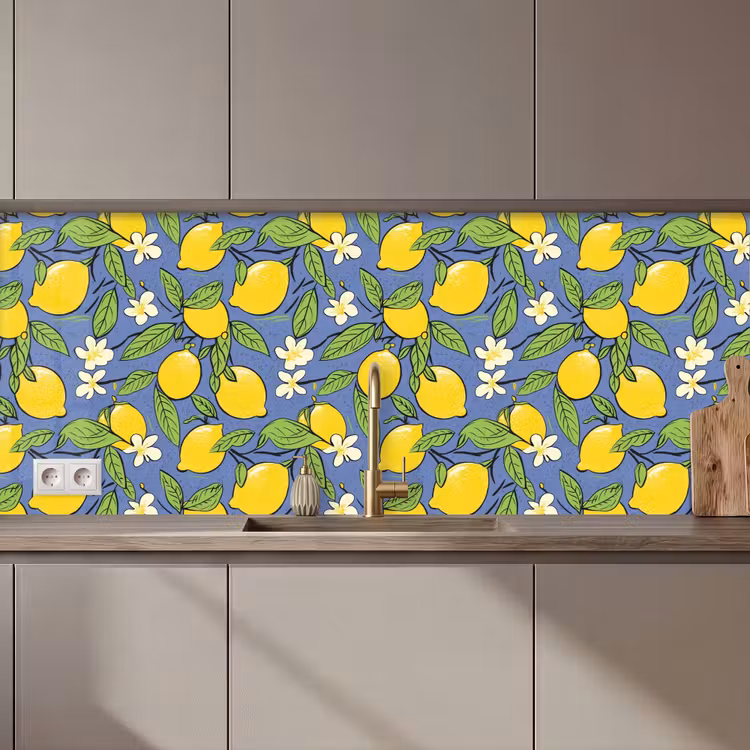 Patroon - Citroen - Illustratie keuken achterwand 2 middel 871 zz_3dshopping