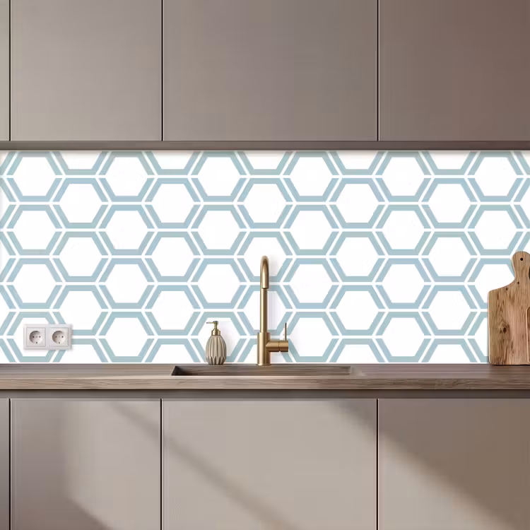 Patroon - Lijn - Design - Hexagon keuken achterwand 2 middel 871 zz_3dshopping