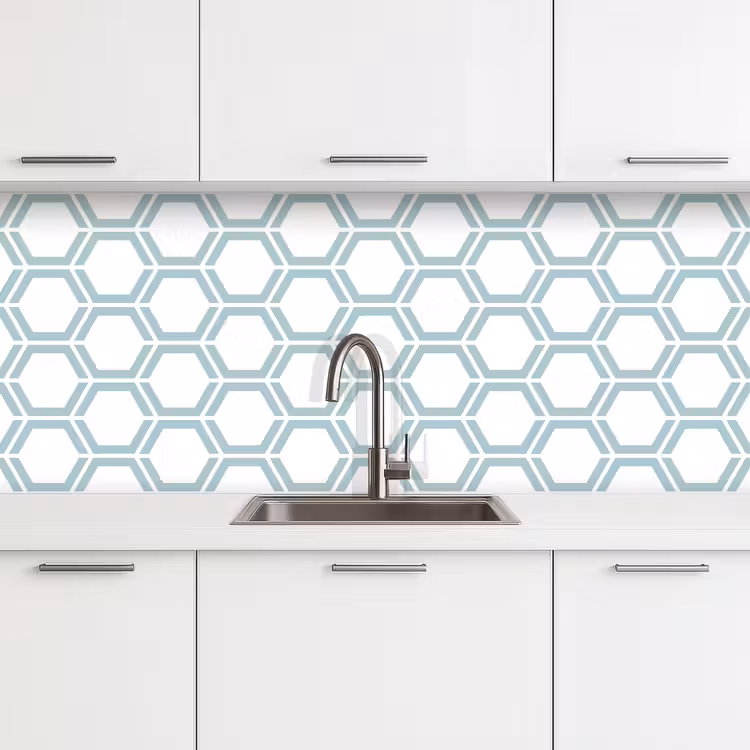 Patroon - Lijn - Design - Hexagon keuken achterwand 2 middel 871 -3d