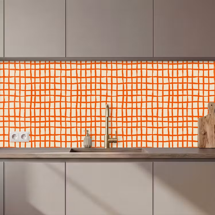 Patroon - Lijnen - Oranje keuken achterwand 2 middel 871 zz_3dshopping