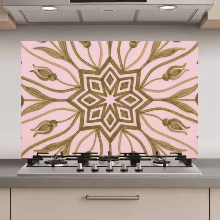 Patroon - Mandala - Decoratie - Abstract - Groen keuken achterwand spatscherm klein -3d_website