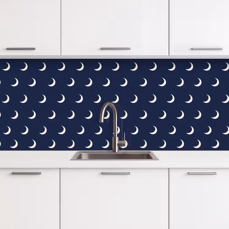 Patroon - Manen - Blauw keuken achterwand 2 middel 871 -3d