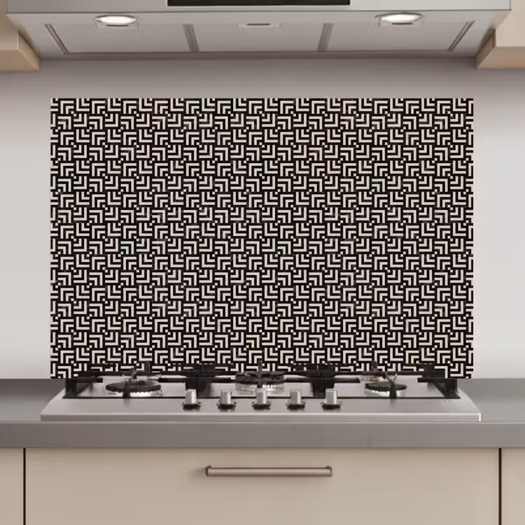 Patroon - Marmer - Zwart keuken achterwand spatscherm klein 900 -3d_website
