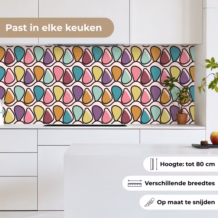 Patroon - Ovaal - Pastel keuken achterwand 2 middel 871 -sfeer4_NL