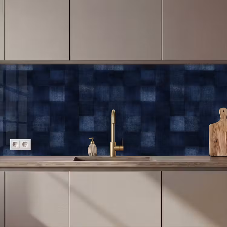 Patroon - Ruit - Marineblauw keuken achterwand 2 middel 871 zz_3dshopping