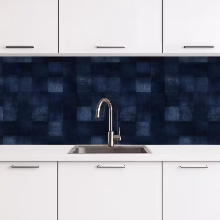 Patroon - Ruit - Marineblauw keuken achterwand 2 middel 871 -3d