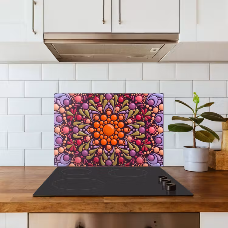 Patroon - Stippen - Abstract - Modern - Kleurrijk keuken achterwand spatscherm klein -sfeer2