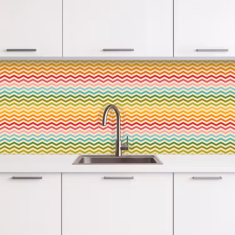 Patroon - Regenboog - Retro keuken achterwand 2 middel 871 -3d