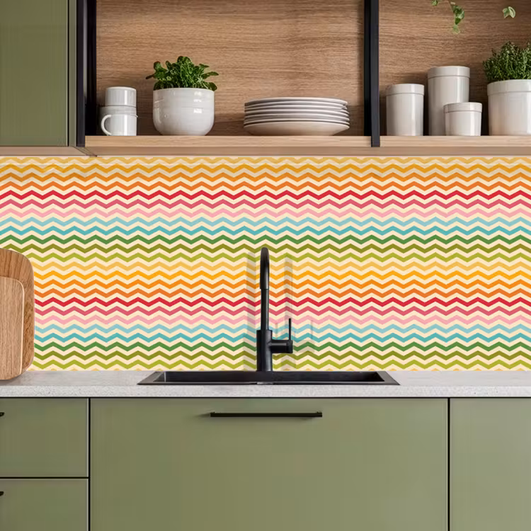 Patroon - Regenboog - Retro keuken achterwand 2 middel 871 -sfeer3