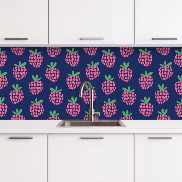 Patroon - Framboos - Retro keuken achterwand 2 middel 871 -3d