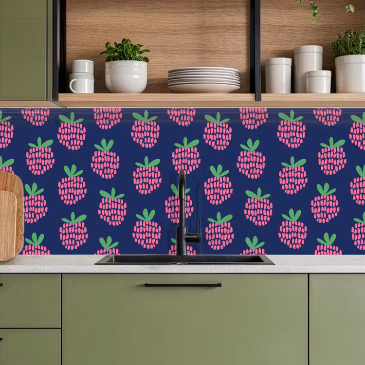 Patroon - Framboos - Retro keuken achterwand 2 middel 871 -sfeer3