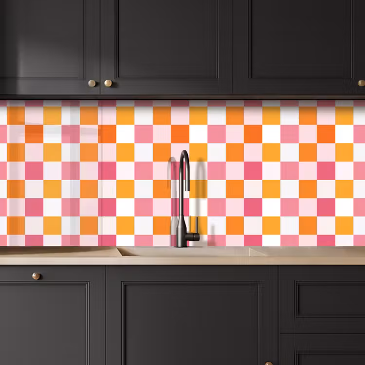 Patroon - Vierkant - Roze keuken achterwand 2 middel 871 -sfeer1