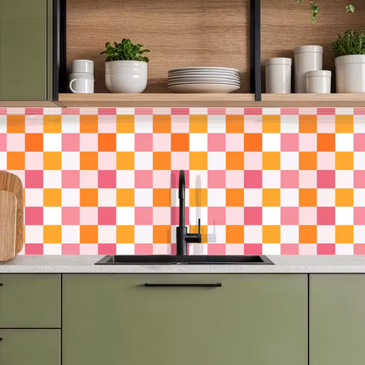 Patroon - Vierkant - Roze keuken achterwand 2 middel 871 -sfeer3