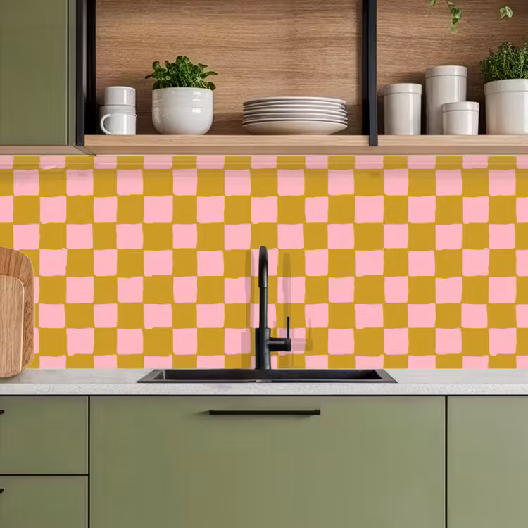 Patroon - Vierkant - Roze keuken achterwand 2 middel 871 -sfeer3