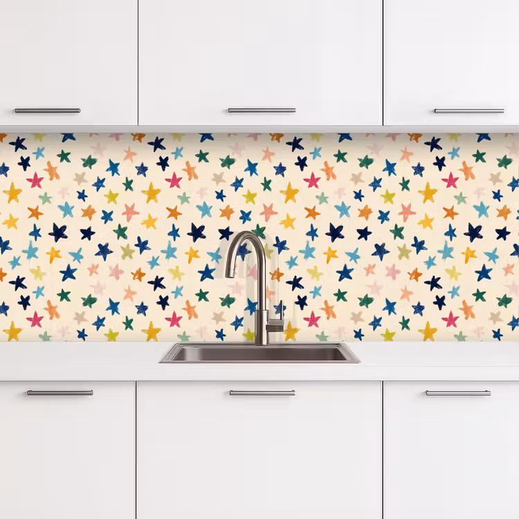 Patroon - Sterren - Kleurrijk keuken achterwand 2 middel 871 -3d