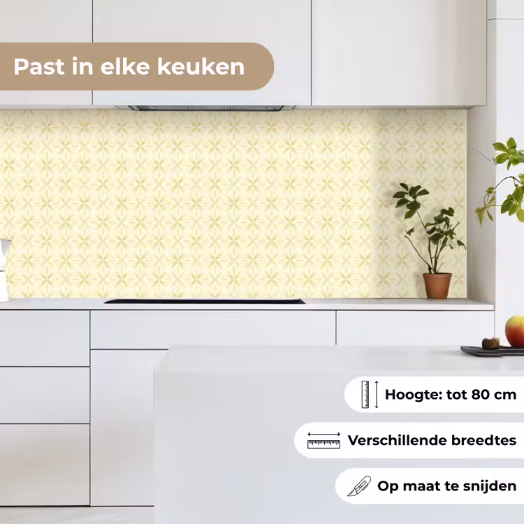 Patroon - Subtiel - Geel keuken achterwand 2 middel 871 -sfeer4_NL