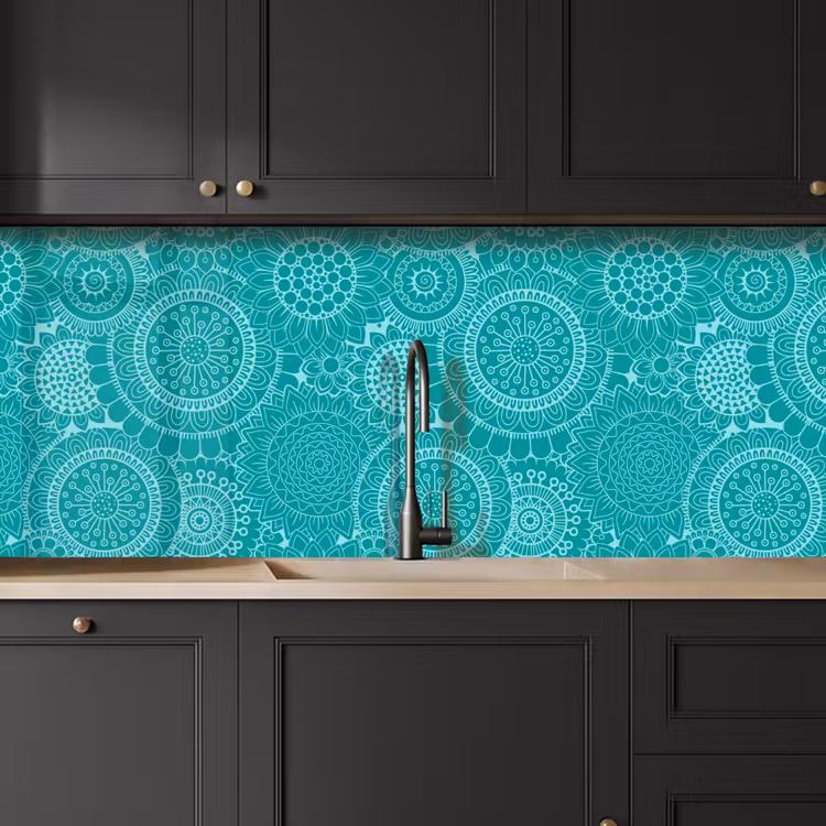 Patroon - Zonnebloemen - Mandala keuken achterwand 2 middel 871 -sfeer1