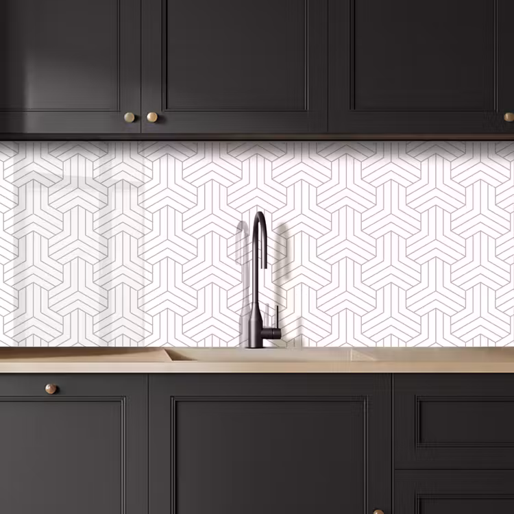 Patronen - Abstract - Zwart - Wit - Geometrie keuken achterwand 2 middel 871 -sfeer1