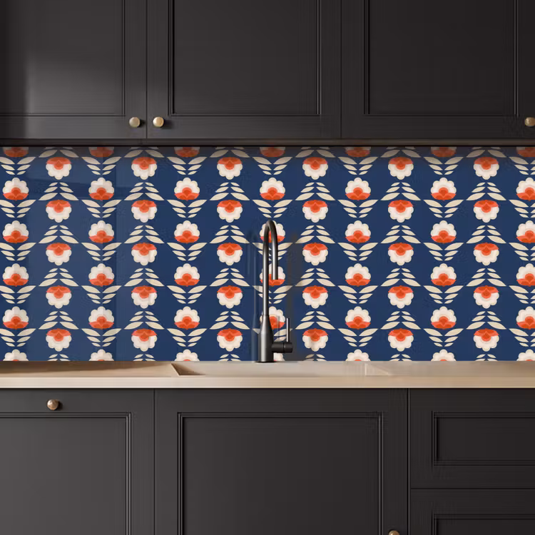 Patronen - Abstract - Bloemen keuken achterwand 2 middel 871 -sfeer1