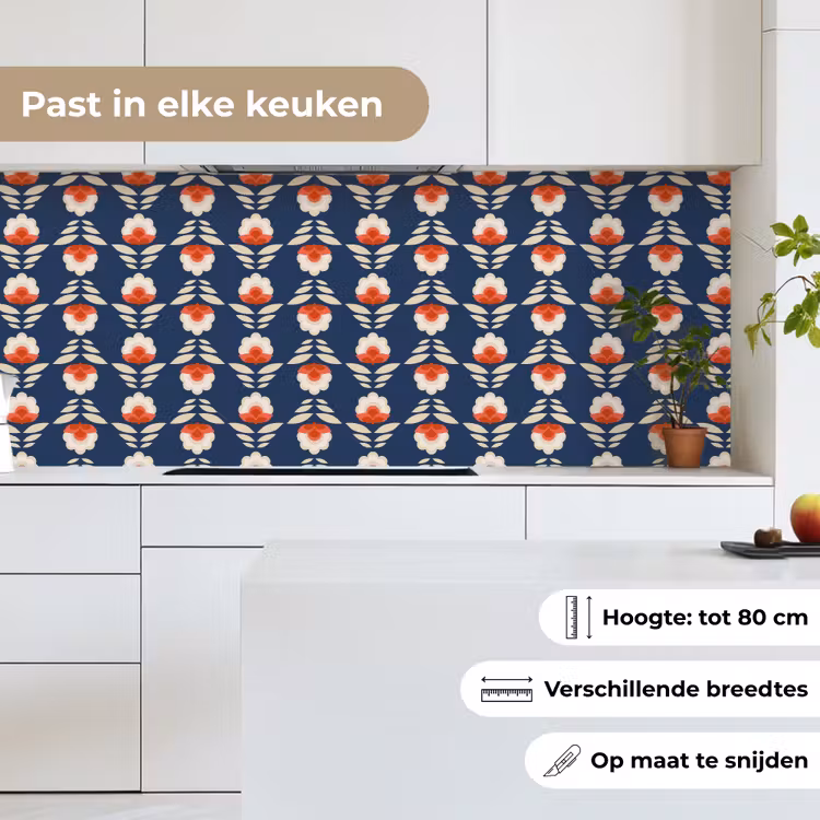 Patronen - Abstract - Bloemen keuken achterwand 2 middel 871 -sfeer4_NL