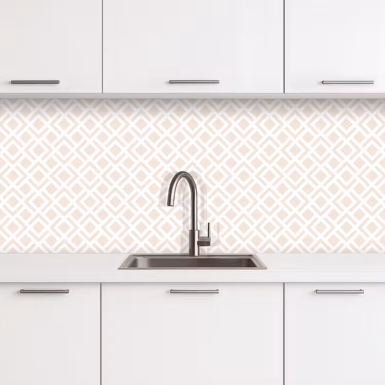 Patronen - Abstract - Beige - Geometrie keuken achterwand 2 middel 871 -3d