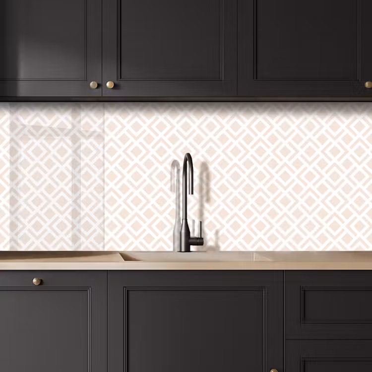 Patronen - Abstract - Beige - Geometrie keuken achterwand 2 middel 871 -sfeer1