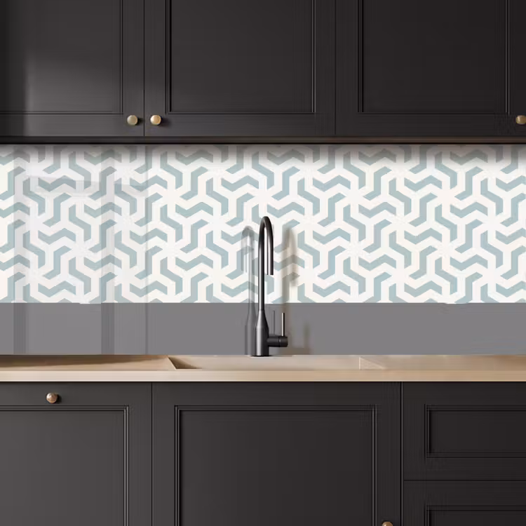 Patronen - Abstract - Groen - Geometrie keuken achterwand 2 middel 871 -sfeer1