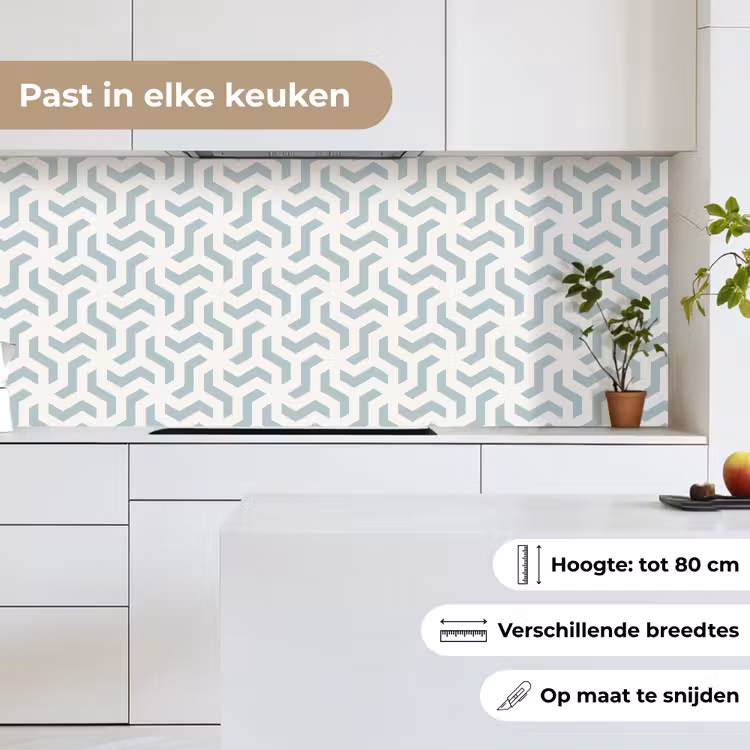 Patronen - Abstract - Groen - Geometrie keuken achterwand 2 middel 871 -sfeer4_NL