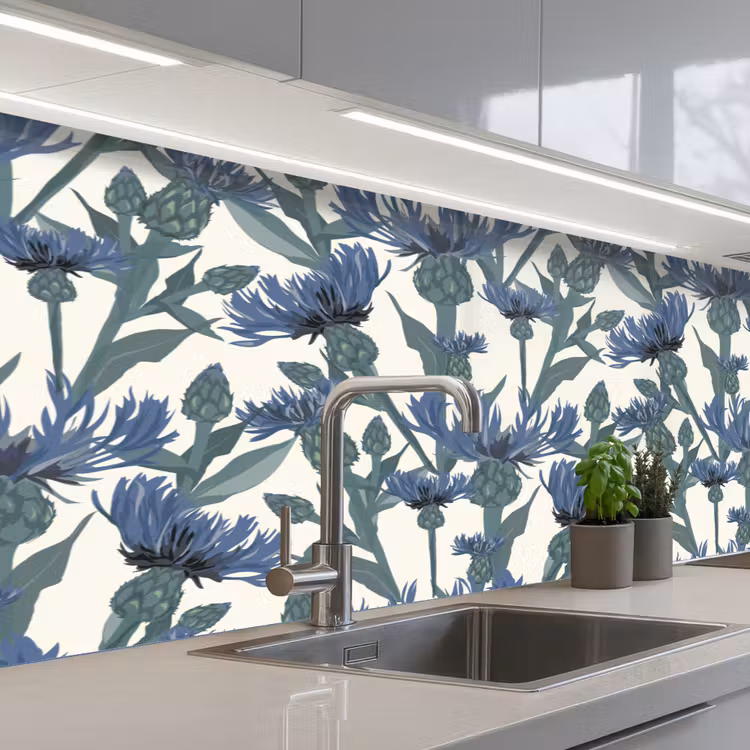 Patronen - Korenbloem - Natuur - Plant keuken achterwand 2 middel 871 -3d_schuin