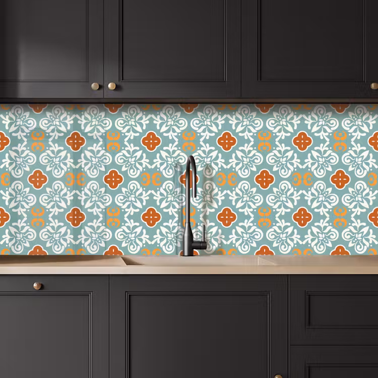 Patronen - Bloemen - Abstract keuken achterwand 2 middel 871 -sfeer1