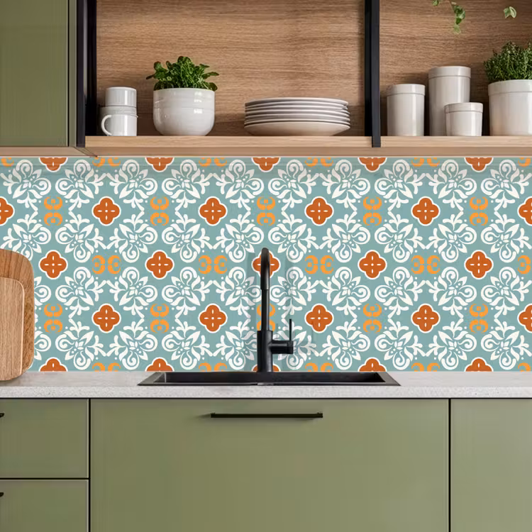 Patronen - Bloemen - Abstract keuken achterwand 2 middel 871 -sfeer3