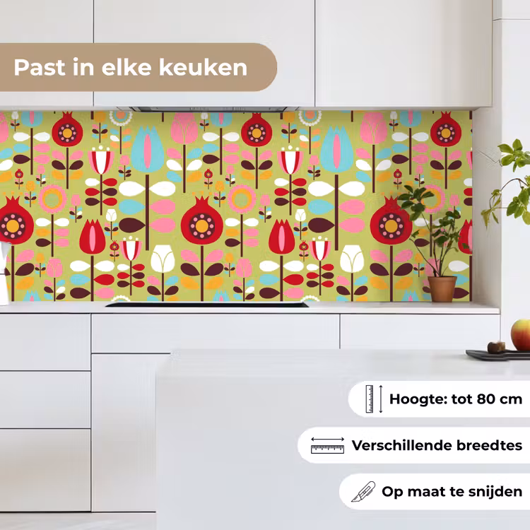Patronen - Bloemen - Kleuren keuken achterwand 2 middel 871 -sfeer4_NL