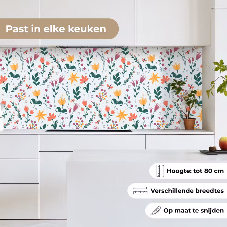 Patronen - Bloemen - Bladeren keuken achterwand 2 middel 871 -sfeer4_NL