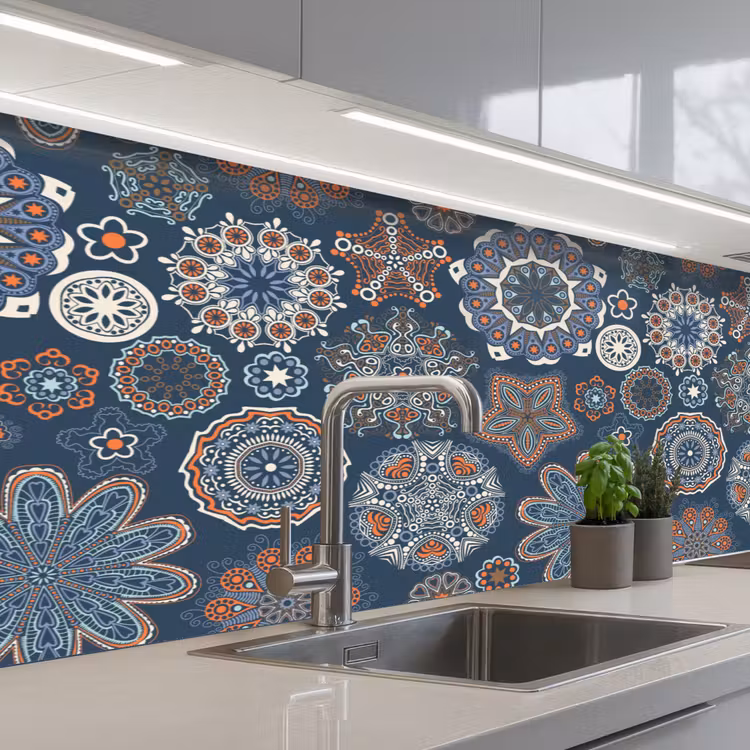 Patronen - Ornament - Versiering keuken achterwand 2 middel 871 -3d_schuin