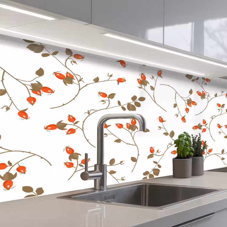 Patronen - Planten - Romantisch - Botanisch keuken achterwand 2 middel 871 -3d_schuin