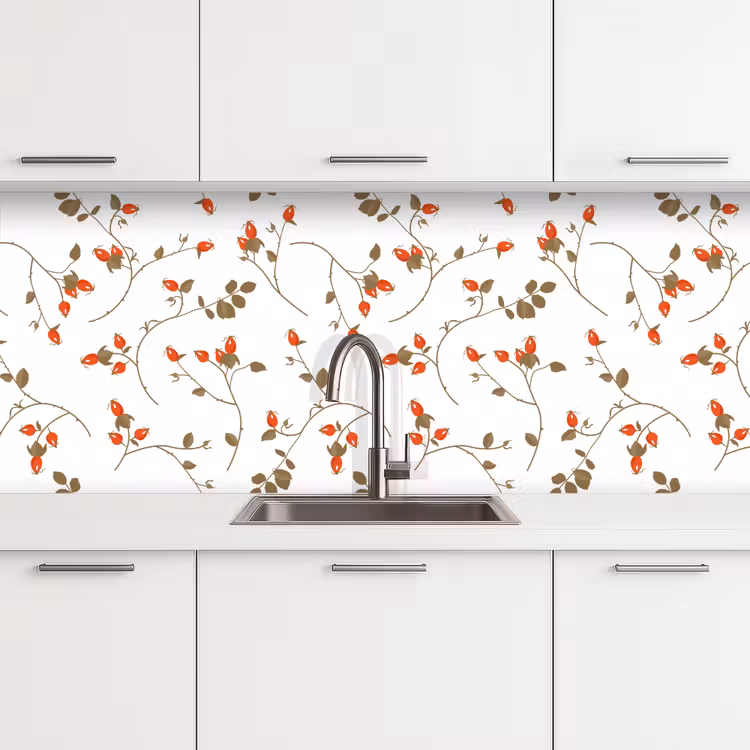 Patronen - Planten - Romantisch - Botanisch keuken achterwand 2 middel 871 -3d