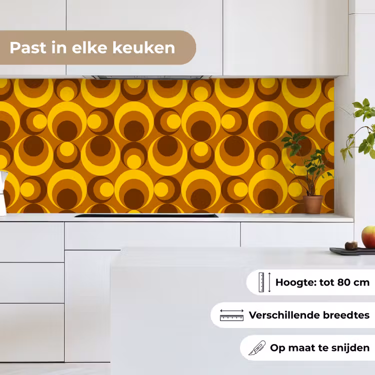 Patronen - Retro - Bruin - Geel keuken achterwand 2 middel 871 -sfeer4_NL