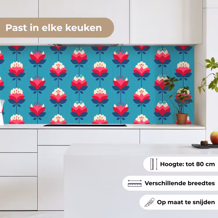 Patronen - Retro - Bloemen - Lelie keuken achterwand 2 middel 871 -sfeer4_NL