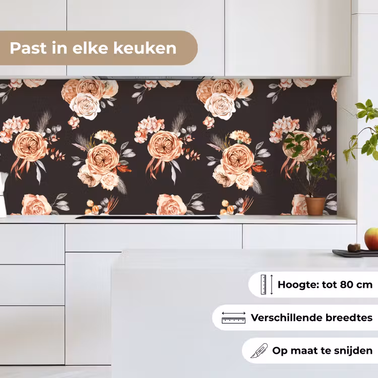 Patronen - Rozen - Zwart keuken achterwand 2 middel 871 -sfeer4_NL
