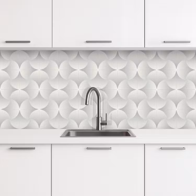 Patronen - Zilver - Retro keuken achterwand 2 middel 871 -3d