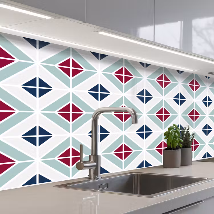 Patronen - Tegel - Abstract keuken achterwand 2 middel 871 -3d_schuin