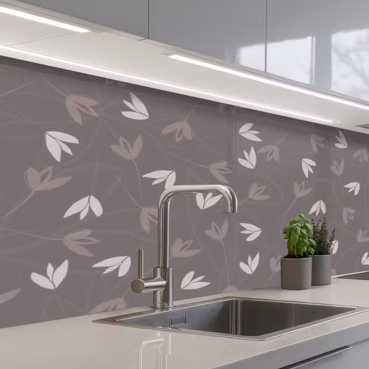 Patronen - Tulpen - Minimalistisch keuken achterwand 2 middel 871 -3d_schuin