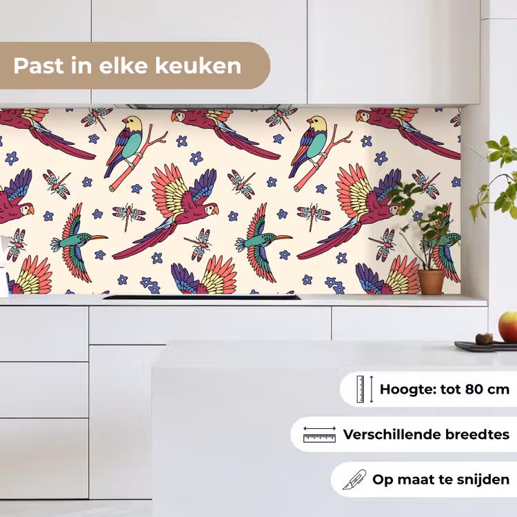 Patronen - Vintage - Vogels keuken achterwand 2 middel 871 -sfeer4_NL