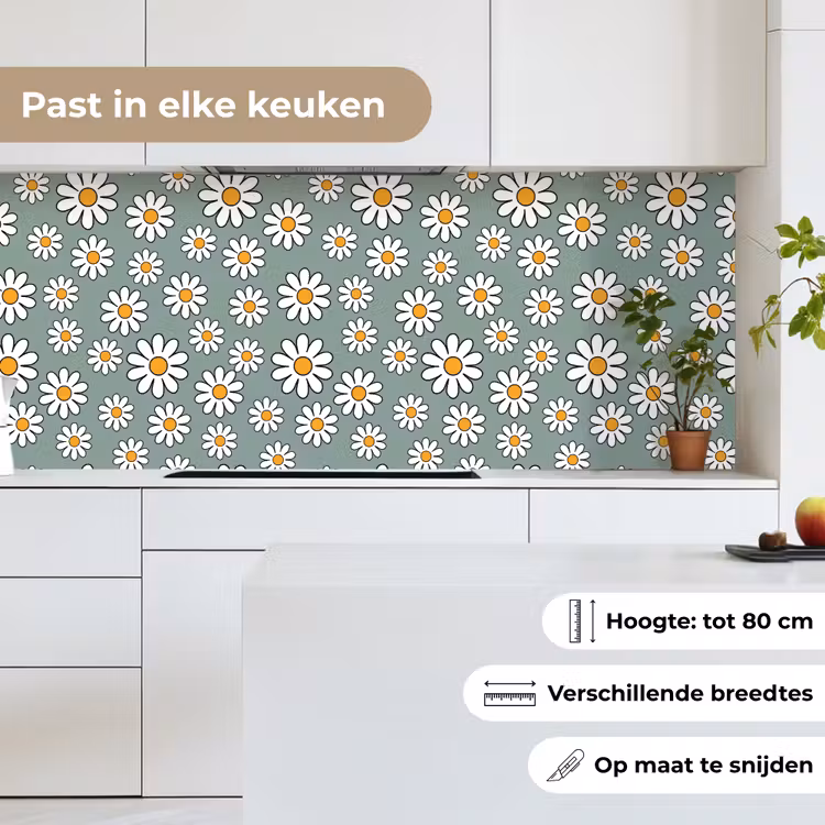 Patronen - Vintage - Bloemen - Madelief keuken achterwand 2 middel 871 -sfeer4_NL