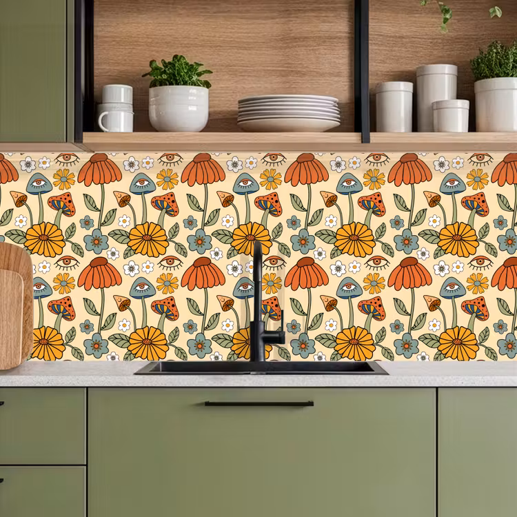 Patronen - Vintage - Bloemen - Ogen keuken achterwand 2 middel 871 -sfeer3