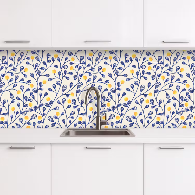 Patronen - Geel - Minimalistisch keuken achterwand 2 middel 871 -3d
