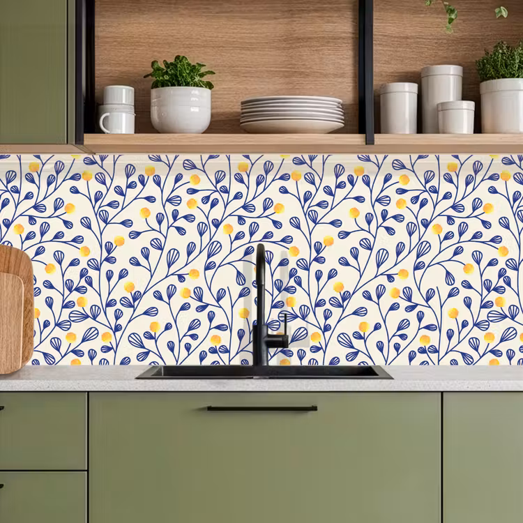 Patronen - Geel - Minimalistisch keuken achterwand 2 middel 871 -sfeer3