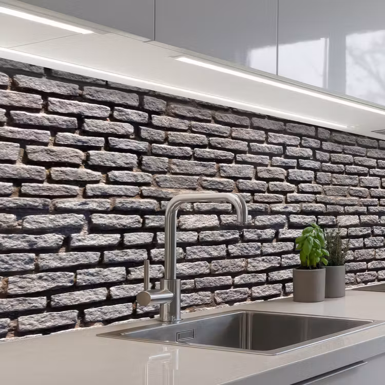 Bestraat - Robuust - Muur - Stenen keuken achterwand 2 middel 871 -3d_schuin