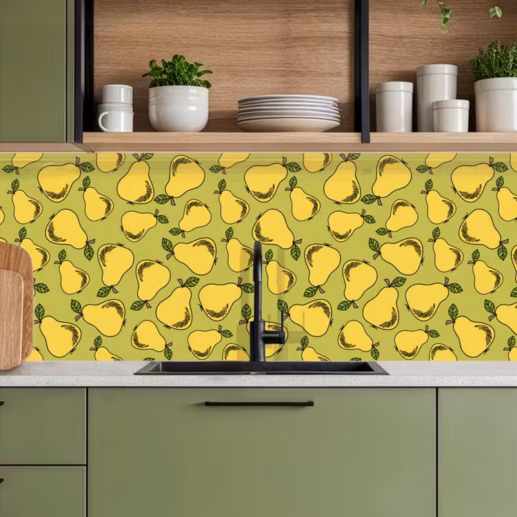 Peer - Fruit - Vintage - Patronen keuken achterwand 2 middel 871 -sfeer3